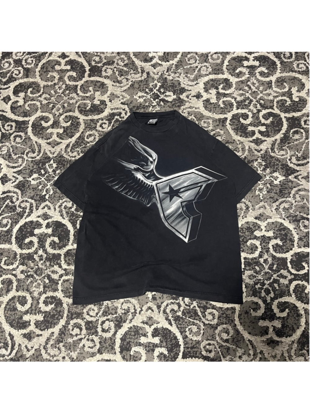 Men's Famous Stars & Straps Black Silver Graphic Short Sleeve Tee XL